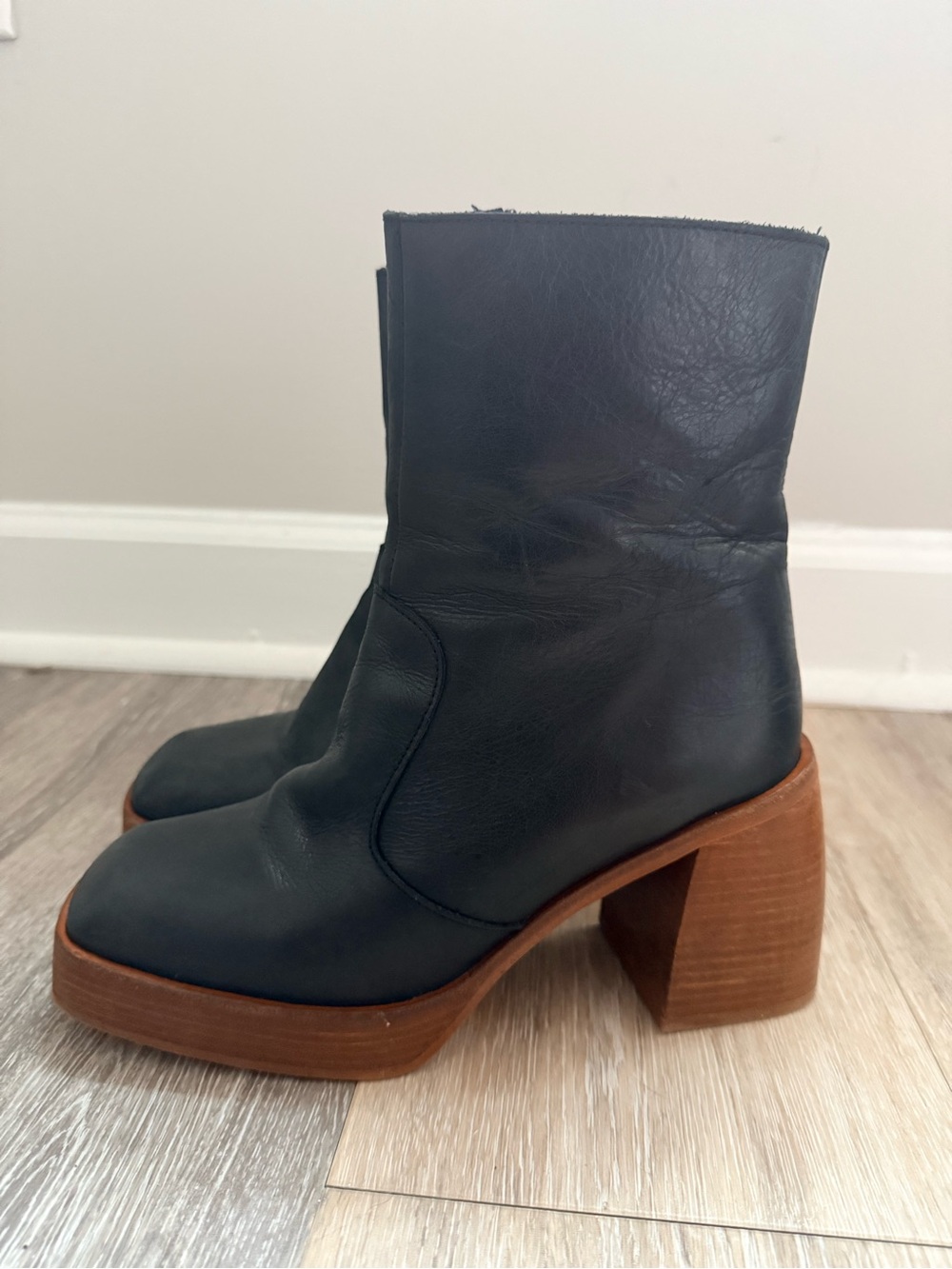 Free People Black Leather Boot (Ruby)